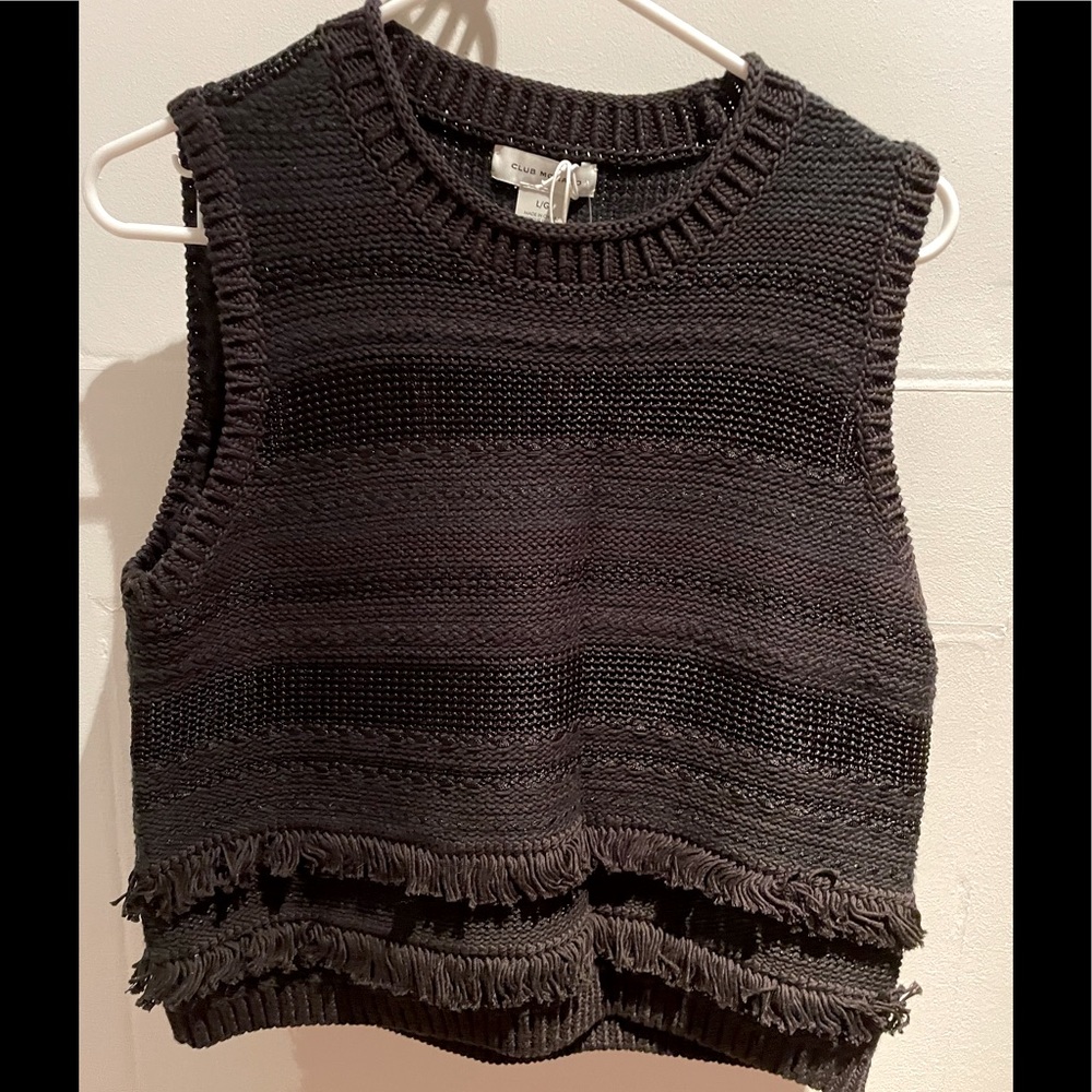 NWT Club Monaco black knit top
